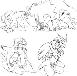 trainer-liviann:Some of Rinnie’s team! 99% sure Tyranitar is the reason Rinnei’s a bit of a size queen. Mmnf =//w//=