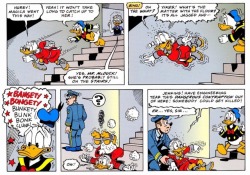 gyroslab:  “Forget It!” - Don Rosa magica has a wand that makes people forget what things are after you say their name. hilarious hijinks ensue. but seriously, it’s pretty funny.. i actually laughed out loud at this multiple times! you can read