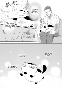 fumbledeegrumble: theguineapig3:    おじさまと猫　「スリスリ派」  Ojisama to Neko: “Nuzzle Buddies” Notes: “Nuzzle” may not be the most accurate translation for “surisuri,” but I thought it had a warm and fuzzy ring to it that