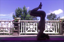 naked-yogi:  Half Supported Headstand, Ardha Sirsasana, and Supported Headstand, Salamba Sirsasana.