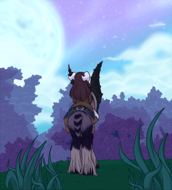 cheshirecatsmile37art:  Finally finished that Madii sketchand I’m so sick of it Inspired on this screenshot I took in game in Shadowmoon Valley