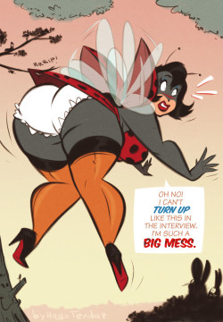   Lady Bug - Big Mess - Cartoon PinUp Sketch Commission  I&rsquo;m not a superstitious man, but I agree that ladybug landing on you means good luck :DCommission for https://www.deviantart.com/stelo-productions95 of his OC Lady Bug running, I mean flying