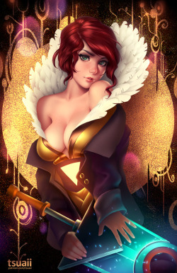 tsuaii: A pin-up of Red from Transistor!