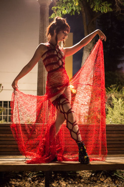 fotoarcade: Rope work from last night’s event, San Diego Red Dress Party 2017; a celebration to raise awareness and funds for organizations that serve the local HIV/AIDS community.  Model and styling: Jessica Dress: jafashiondesigns September 2017