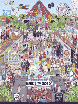tastefullyoffensive:  2015 in One Giant Illustration by Beutler Ink (enhance!)