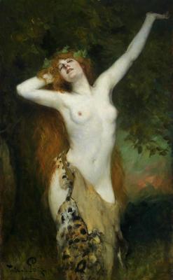 chrestomatheia:  Ferdinand Leeke (1859-1923), Bacchant.  I often wonder about nude models before the 20th century. What kind of women were they? Could they keep their modeling secret from a society that probably didn&rsquo;t approve? Did they even try?I