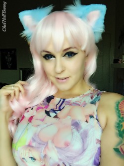 chelbunny: I’m a hentai kitty princess today! Mew &lt;3 I’m seriously feelin myself today haha.  Yes that is titties and asses on my shirt- I’m in love with it.  