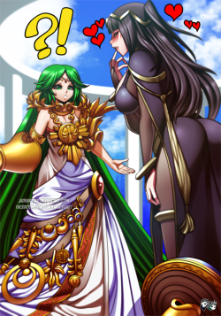 jadenkaiba:   “And you thought my potion wouldn’t work…”THE COMMISSIONER WANTED TO REMAIN ANONYMOUSTharja/Sallya (Fire Emblem Awakening ) used the potion that turned Palutena (Kid Icarus) into a little kid .  ENJOY :) —————————————————————————————————-