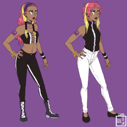 sabishiranami: My specialty is making AUs that should never see the light of day and obsessing over them so much that I have to draw stuff for it. So have Plumeria in her two main outfits. The left one is what she has at the beginning of the story and