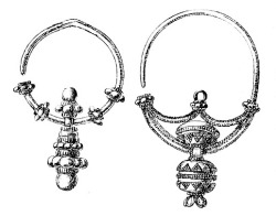 west-slavs:  Silver zausznice (temple rings) found in vicinity of Płock, central Poland.Culture: Slavic (West Slavs)Timeline: mid 10th century[source] 