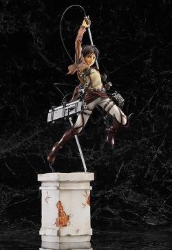  A recap of goodsmilecompanyus&rsquo; 1/8 scale figures of Eren, Mikasa, and Levi (Unpainted preview)  Very curious about what Levi&rsquo;s special stand will look like!