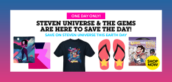 The Cartoon Network Shop is having a sale on select Steven Universe items in honor of Earth Day. The sale is just for today and will end tomorrow (4/23) at 6AM Eastern. See all the items for sale here.