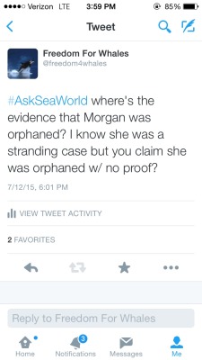 superveggiegoth:  freedomforwhales:  seaworldcares why was I blocked for asking genuine questions using your #askseaworld hashtag, like you invited the general public to do? So you just answer the questions that can be responded to with nice clean PR