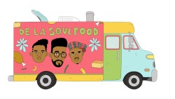 annakin-thot-walker:  kateordie:  foreversean: Here are all the food truck logos I made for the new Lucas Bros. Moving Co. episode!   Pun level: out of this world.  The jay z one is comedy lmao