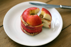 ohhcory:  dailyoats:  Apple with almond butter, delicious little snack before pilates class and a 4.8km run today.  never seen this before.. gonna try it. 