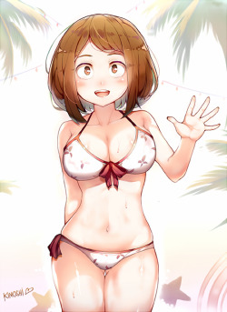 a-titty-ninja-with-a-water-gun: 「Ochako」 by Kimoshi | Twitter ๑ Permission to reprint was given by the artist ✔. 