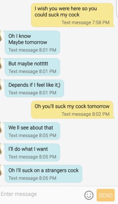 sharingmysexygirlfriend:  It was a quick tease but I love when she tells me sheâ€™s going to suck a strangerâ€™s cockWww.sharingmysexygirlfriend.tumblr.com 