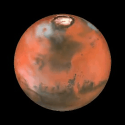 humanoidhistory:  The planet Mars in rotation, observed by the Hubble Space Telescope in 1999.