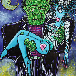 laurabarbosaart:  My Monster My Bride by Laura Barbosa The story of Frankenstein and his monster was always one of my favorites as a child and still now do I love the monster for he had a heart full of love. His Bride was also one of my favorite creatures
