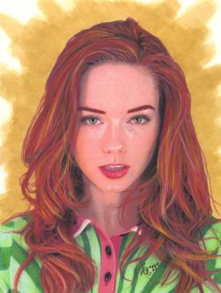 asylumgraphics:  my drawing of hattie watson .. who is beyond beautiful …and I’ve been wanting to draw for a long time but I’ve been wrapped up in commissions ….. colored pencil watercolor and ink on smooth bristol   Beautiful! Thank you so much