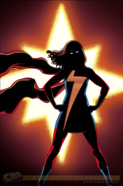 mckelvie:  My cover for issue 2 of Ms. Marvel. Colours by Matt Wilson, done at the desk next to mine in my studio!  