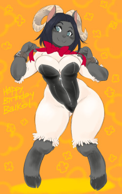 blacklabeledition:  A birthday gift for a buddy, baikobits!  His sheep girl is crazy cute!