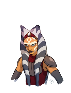itscarororo:  I’m not a huge fan of the design sensibilities on Star Wars: Rebels, so I did a little redesign of adult Ahsoka. I roughed her up a bit too! 