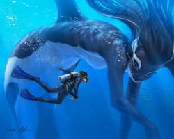 arudeasexual: pardonmewhileipanic:  fatfreefiddlefaddle:  pinuparena: By   Aaron Blaise how have I never thought of whale mermaids…??  how have i never thought of whale/shark/etc mermaids that aren’t human sized?!!?!? like holy shit? HOLY SHIT!? 