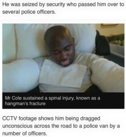 theboycourt:foreverpruned:marsblackmon101:onyourtongue:onyourtongue:Justice for Julian Cole. A 5’5” man brutally attacked by 6 police officers in the UK who is now brain dead. This man was a science student at the university of Bedfordshire and now