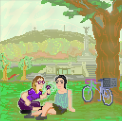 morgansea:  Cover Art for Tranzister Radio #28 - Morgan Sea and Kai Cheng talking about child psych in Parc Jeanne-Mance (under the looming shadow of the MK Ultra project that took place just on the other side of the ‘mountain’) 
