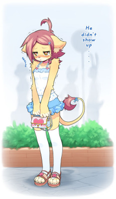 sunpyg-senpai:  powfooo:  &lt;font size=“0.1”&gt;Gonna cheat and post some old art so it seems like this blog is active… HEH&lt;/font&gt; She is a character called Leolin from my idol cast, and has had an unlucky day Edit: HAHA FUCK I FAILED   Like