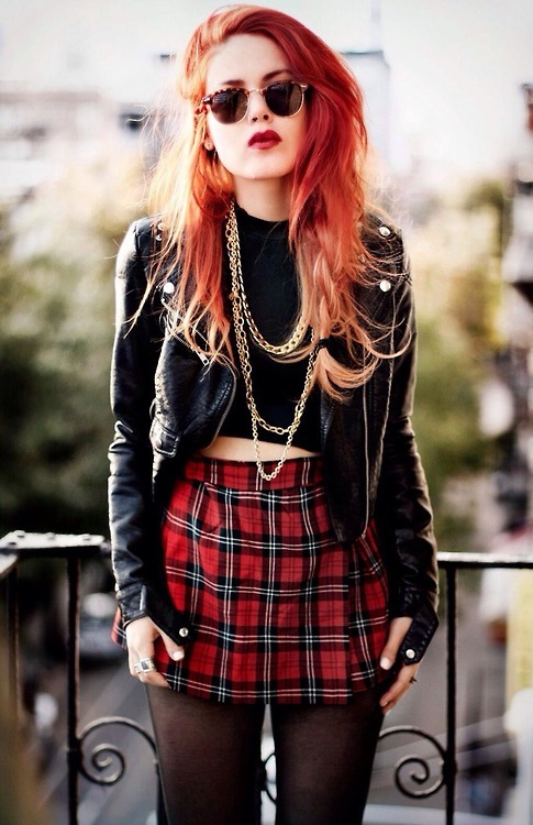 nothing makes me laugh more than seeing a redhead in a leather jacket ...
