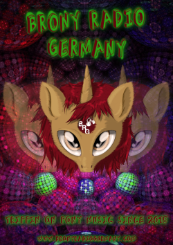 New poster design for the Brony Radio Germany inspired by the websites header.