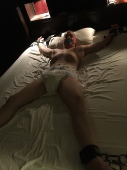 alittlerobotkid:  Daddy tied me up and tickled me until I wet my diaper   HOT bound, wet, diapered man!