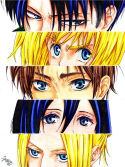 o0kawaii0o:  Thank you all very much for the 3000+ notes! ;A; Here’s the scanned version (and I edited the black spot that was on Annie’s nose) This is probably my second SnK drawing, but I realized that coloring them is really fun! So expect some