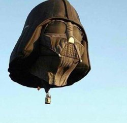 dorkly:  Darth Vader Hot Air Balloon The first prototype for the Death Star was a little low-tech.  I. WANT. THIS.I. NEED. THIS.