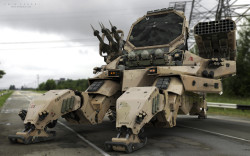 someponys-scribbles:  the-man-who-sold-za-warudo:  cyberclays:  M130 Abrams, 108th Air Defense Artillery Brigade  - by  Amin Akhshi    is that the fucking shagohod   God damn this is real life mech porn 