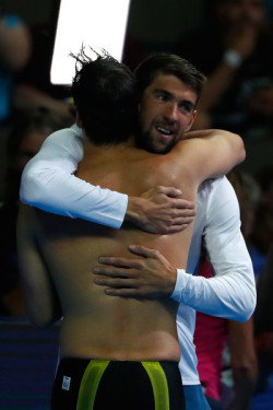 4everswimming:   “I was so happy for Chase, I was crying when I was hugging him,  We kept the 400 IM in the NBAC family, it’s in a safe place. He is like my brother and watching him to be able to do that is a very special moment.” 