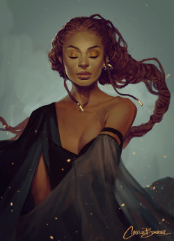 charliebowater:  So not really a sketch but not really a finished piece either? Just a little something I painted for a Q&amp;A in the current Imagine FX, which I liked enough to post :) Enrollment is currently open for my very first skillshare class