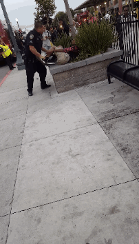 micdotcom:   Video shows 9 California officers beating a teen after jaywalking  At 6:52 a.m. Tuesday, a 16-year-old in Stockton, California, was told to stop walking in the street by a law enforcement officer, according to the Stockton Police Department.
