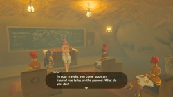 zferolie:  Gerudo Classes on how to interact with Voe Part 1. I love this game so much thanks to scenes like this. Risa you are trying so hard.