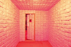 fff-persona:  A padded cell, with cotton candy walls created by artist Jennifer Rubell for the Performa Arts’ Red Party. 