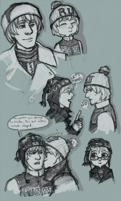 here, have some stupid little Sochi Olympics RusAme doodles for Valentines Day.
