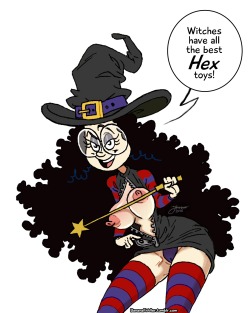 bananafiddler:  Hey Zaribot, did you pick a name for your witch OC, yet? If not, here are some suggestions: Brooma Thurman Cauldrhonda Curstina “Curstie” Alley Jinxifer Lopez Spellizabeth Taylor Anyone wanna vote?   ;9