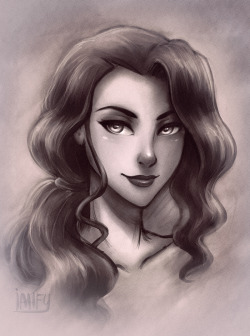 asami portrait from stream I drew her hair the opposite side woops