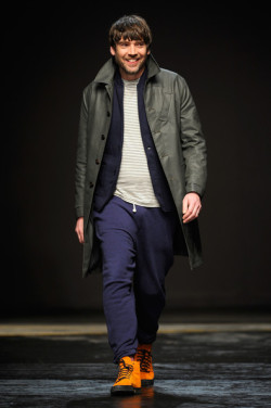 valabnormal:  Musician Alex James walks the runway at the Oliver Spencer show during The London Collections: Men Autumn/Winter 2014 on January 8, 2014 in London, England. Photos by Stuart C. Wilson.