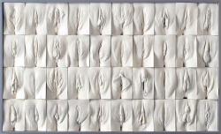largelabiaproject:  The Great Wall of Vagina - by Jamie McCartney Jamie made molds of the vulvae of women between 18 and 76 years. Among others, they include twins and transgender women. Women are often confused about their vulva because they think it