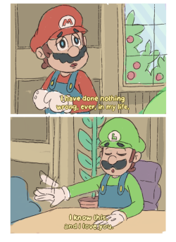 theweegeemeister:When people try and claim that Mario is cruel to his brother or that Luigi secretly despises Mario all i can think of is this