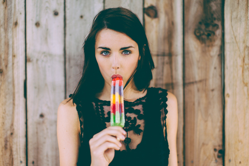 Hot girl with popsicle