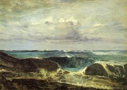 artist-whistler:  Blue and Silver - The Blue Wave Biarritz, 1862, James McNeill WhistlerSize: 87.63x60.96 cmMedium: oil, canvas